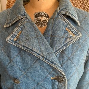 Lauren Jeans Co quilted denim, pea coat. Size small.
